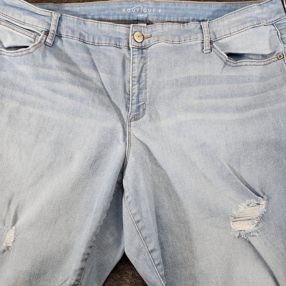 boutique jeans SZ 22W DISTRESSED Ankle - Picture 4 of 14